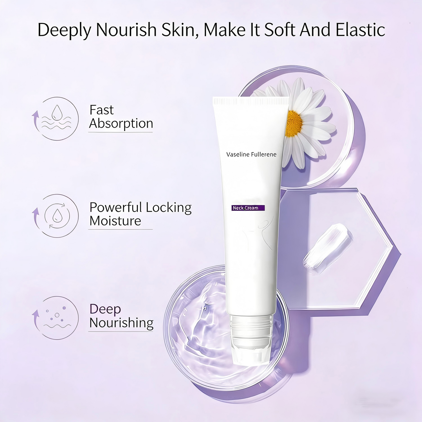Reduces Wrinkles and Double Chin,Five Rollers for All Around Massage,Neck Firming Cream