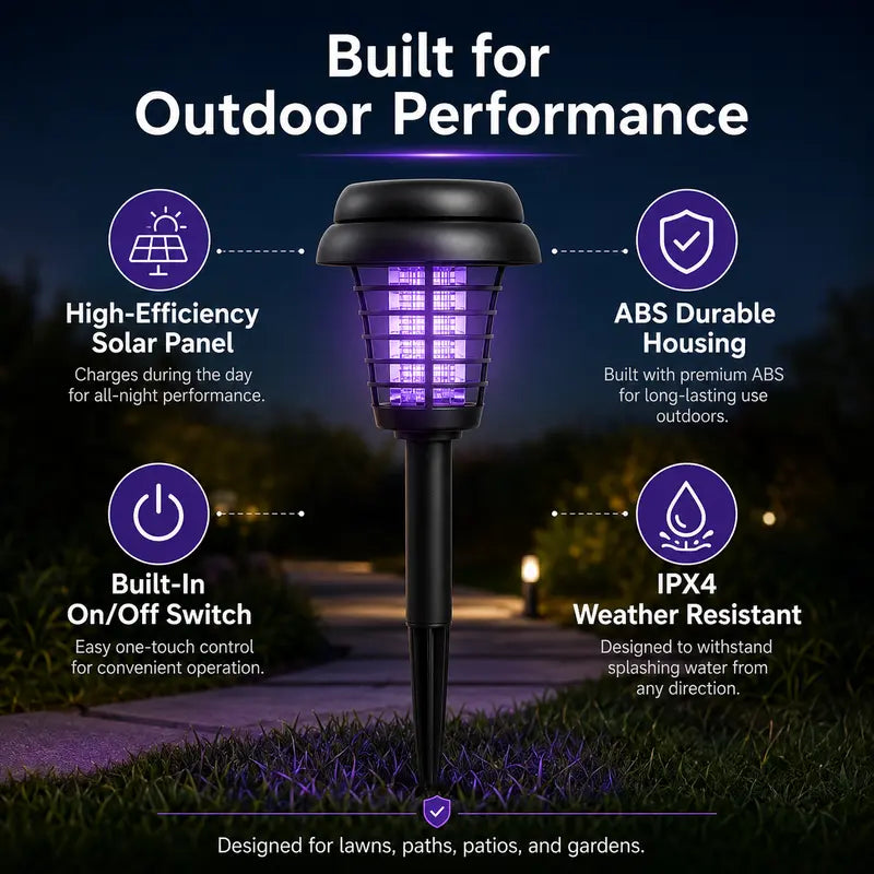 ☀️Solar Mosquito Zapper Light ✨– Outdoor Garden Stake Lamp, UV Insect Killer & Solar Pathway Light🦟🚫