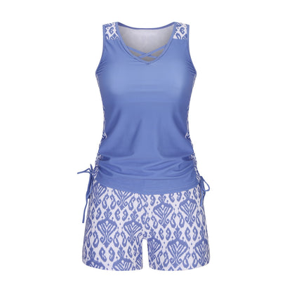 ⏰LAST DAY 60% OFF - Women's Tummy Control Tankini Set with Built-In Bra – Flattering Boho Swimwear with Shorts🔥 Buy 2 Free Shipping