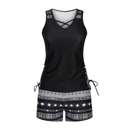 ⏰LAST DAY 60% OFF - Women's Tummy Control Tankini Set with Built-In Bra – Flattering Boho Swimwear with Shorts🔥 Buy 2 Free Shipping