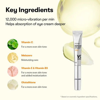 [VT Official Authentic] VT Reedle Shot Lifting & Firming Eye Cream | Vibrating Massage Eye Cream | Anti-Aging, Dark Circle Reduction, Deep Penetration Formula | Brightening, Firming, Anti-Aging, Reduces Dark Circles