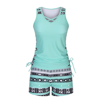 ⏰LAST DAY 60% OFF - Women's Tummy Control Tankini Set with Built-In Bra – Flattering Boho Swimwear with Shorts🔥 Buy 2 Free Shipping