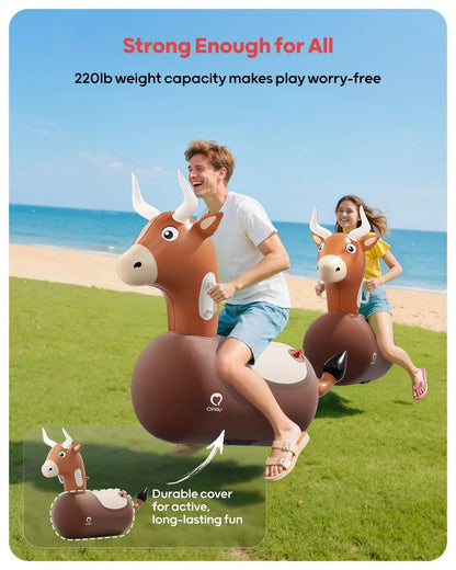 🐂QPAU Kids Bouncing Bull Ride-On Toy