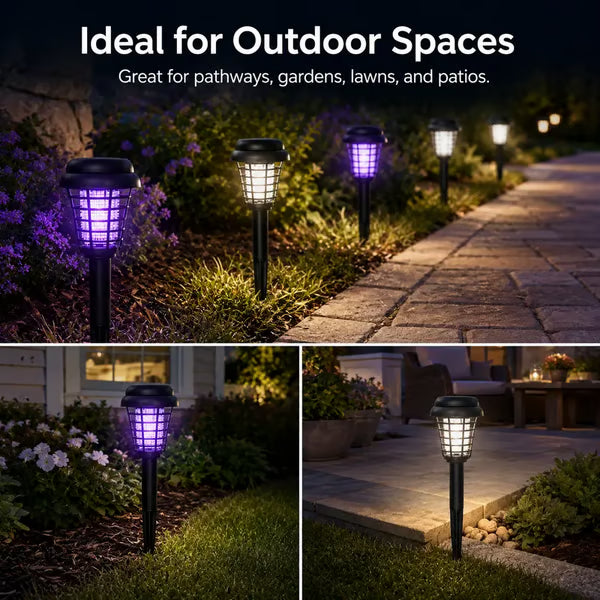 ☀️Solar Mosquito Zapper Light ✨– Outdoor Garden Stake Lamp, UV Insect Killer & Solar Pathway Light🦟🚫