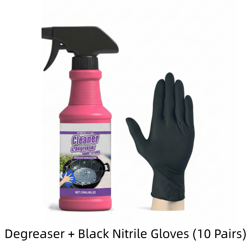 Degreaser + Black Nitrile Gloves (10 Pairs)