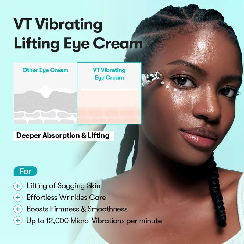 [VT Official Authentic] VT Reedle Shot Lifting & Firming Eye Cream | Vibrating Massage Eye Cream | Anti-Aging, Dark Circle Reduction, Deep Penetration Formula | Brightening, Firming, Anti-Aging, Reduces Dark Circles